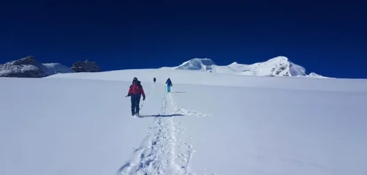 After Summit Mera Peak heading down to Khare
